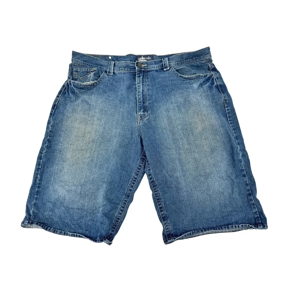 Pelle Pelle Baggy Denim‎ Shorts Mens 30 Blue Y2K Streetwear Jorts Relaxed Fit
